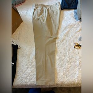 PMSL108 - Cutter & Buck, Men’s, 44T, cream pleated slacks, 35” inseam w/ 1" cuff